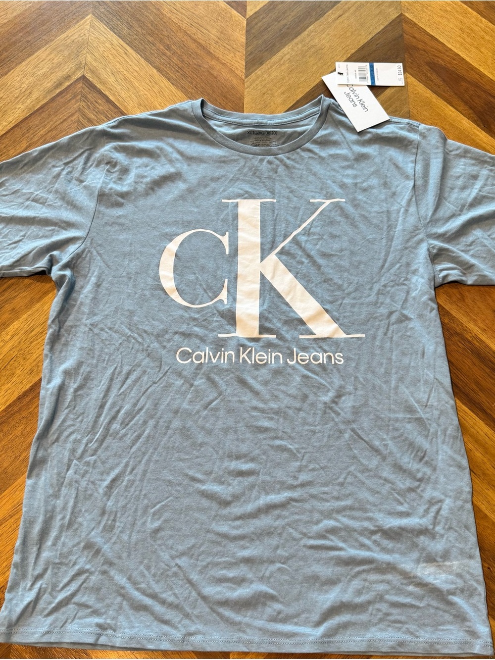 Calvin Klein Light Blue CK Logo Short Sleeve Tee